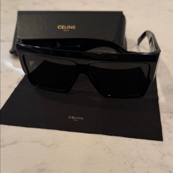 Celine Accessories - Celine Acetate Black Rectangular Sunglasses